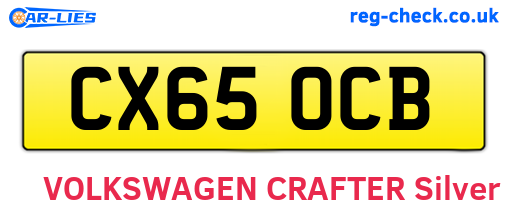 CX65OCB are the vehicle registration plates.