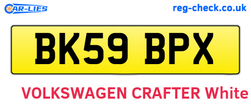 BK59BPX are the vehicle registration plates.