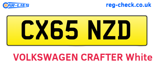CX65NZD are the vehicle registration plates.