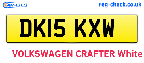 DK15KXW are the vehicle registration plates.