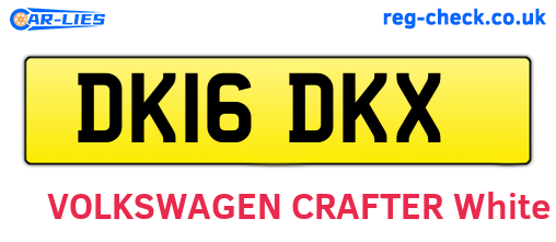 DK16DKX are the vehicle registration plates.