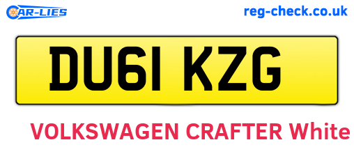 DU61KZG are the vehicle registration plates.