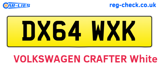 DX64WXK are the vehicle registration plates.