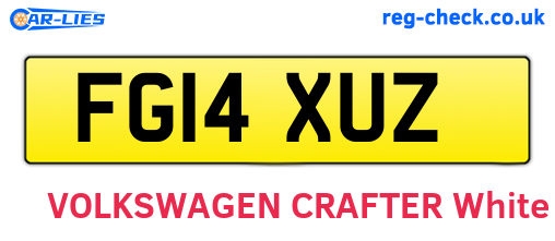 FG14XUZ are the vehicle registration plates.