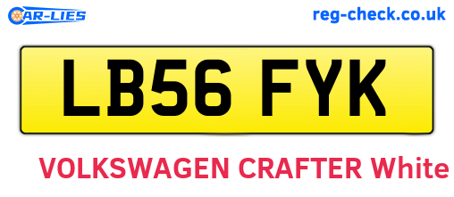 LB56FYK are the vehicle registration plates.