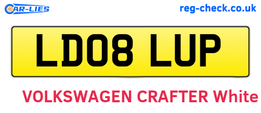 LD08LUP are the vehicle registration plates.