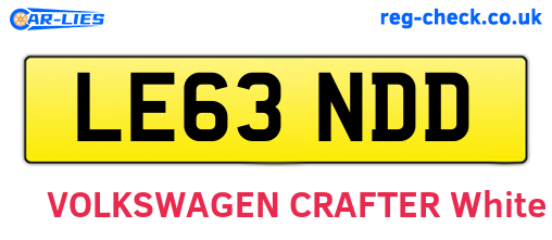 LE63NDD are the vehicle registration plates.