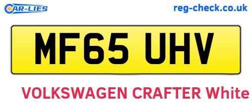 MF65UHV are the vehicle registration plates.