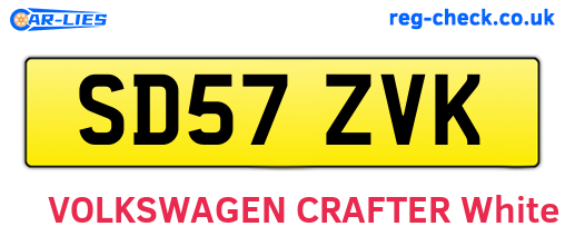 SD57ZVK are the vehicle registration plates.
