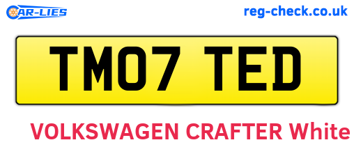 TM07TED are the vehicle registration plates.