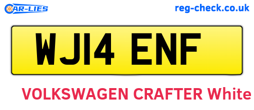 WJ14ENF are the vehicle registration plates.