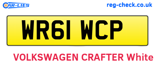 WR61WCP are the vehicle registration plates.