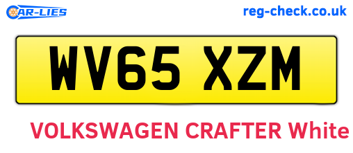 WV65XZM are the vehicle registration plates.