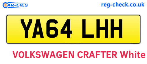 YA64LHH are the vehicle registration plates.