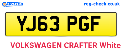 YJ63PGF are the vehicle registration plates.