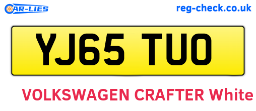 YJ65TUO are the vehicle registration plates.