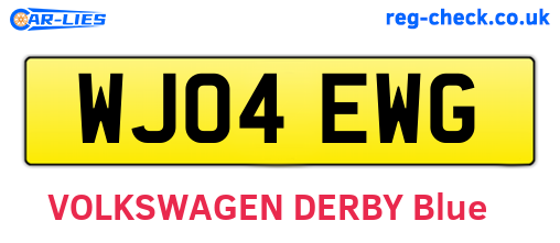 WJ04EWG are the vehicle registration plates.