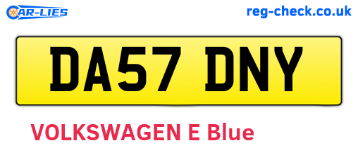 DA57DNY are the vehicle registration plates.
