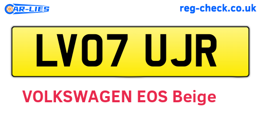 LV07UJR are the vehicle registration plates.