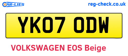 YK07ODW are the vehicle registration plates.