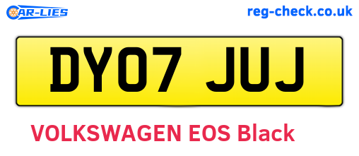 DY07JUJ are the vehicle registration plates.