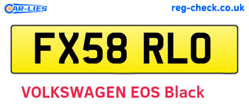 FX58RLO are the vehicle registration plates.