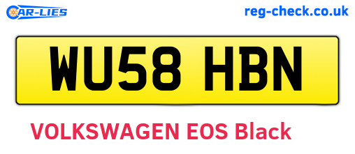 WU58HBN are the vehicle registration plates.