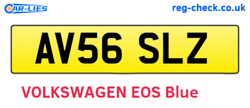 AV56SLZ are the vehicle registration plates.