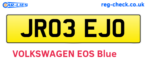 JR03EJO are the vehicle registration plates.