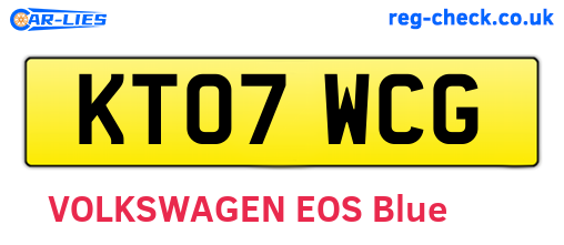 KT07WCG are the vehicle registration plates.