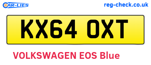 KX64OXT are the vehicle registration plates.