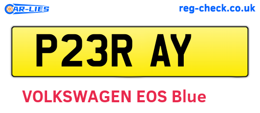 P23RAY are the vehicle registration plates.