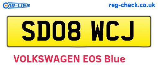 SD08WCJ are the vehicle registration plates.