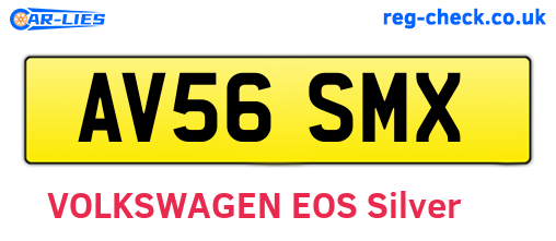 AV56SMX are the vehicle registration plates.