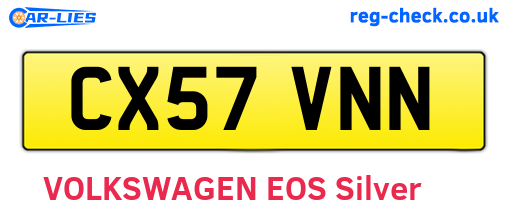 CX57VNN are the vehicle registration plates.