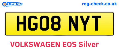 HG08NYT are the vehicle registration plates.