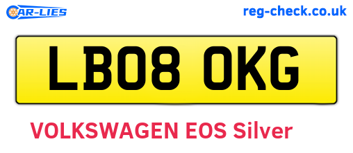 LB08OKG are the vehicle registration plates.