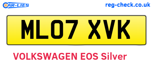 ML07XVK are the vehicle registration plates.