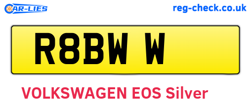 R8BWW are the vehicle registration plates.