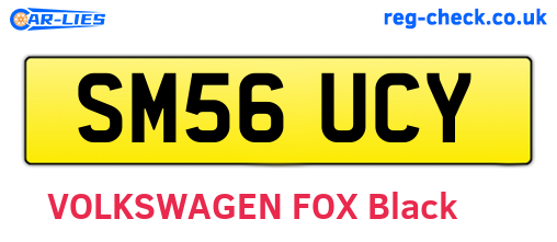 SM56UCY are the vehicle registration plates.