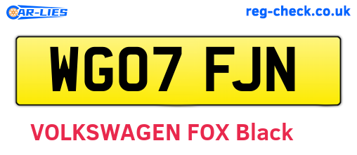 WG07FJN are the vehicle registration plates.