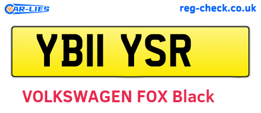 YB11YSR are the vehicle registration plates.