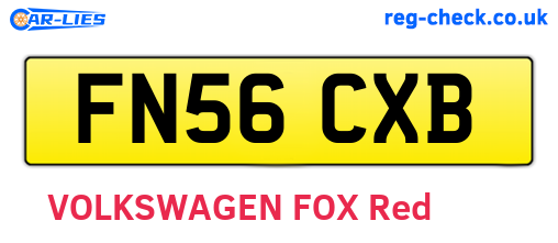 FN56CXB are the vehicle registration plates.