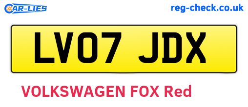 LV07JDX are the vehicle registration plates.
