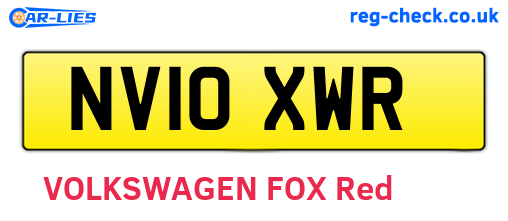 NV10XWR are the vehicle registration plates.