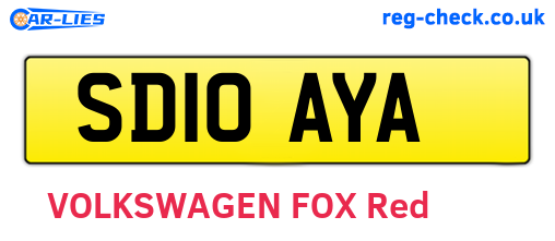 SD10AYA are the vehicle registration plates.