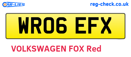 WR06EFX are the vehicle registration plates.