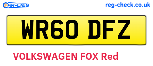 WR60DFZ are the vehicle registration plates.