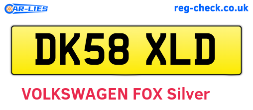 DK58XLD are the vehicle registration plates.