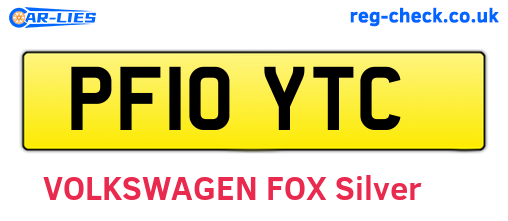 PF10YTC are the vehicle registration plates.